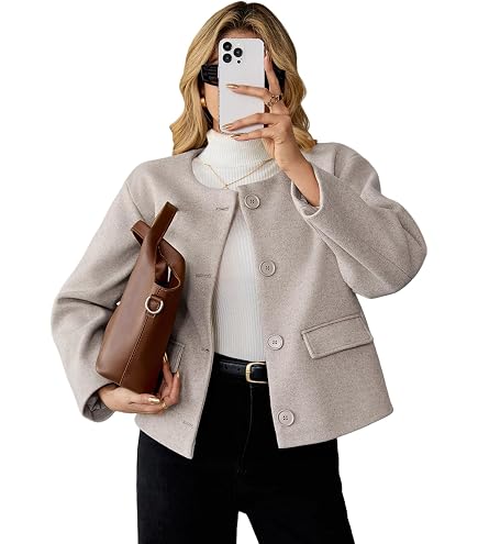 Amazon.com: ZouoYYii Women's Short Wool Jacket Coat - Winter